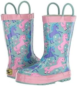 Western Chief Kid's Waterproof Printed Rain Boot Turquoise Size: 9 Toddler