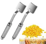 2PCS Long Handle Corn Stripping Stainless Steel Corn Peeler Corn Kernel Remover Tool Corn Planer Kitchen Tools (Silver)