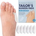 Dr. Frederick's Original Tailor's Bunion Pads - Soft Gel Bunionette Cushions - Tailors Bunion Corrector for Pain Relief - Fits Men & Women - Pinky Toe Protector - 6 Pads