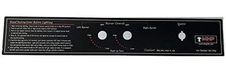 Modernhome MHP Gas Grill WNK TJK Control Panel Black Label 20 3/4" x 3 1/8" GGCPLBLE