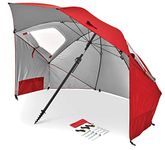 Sport-Brella Premiere UPF 50+ Umbrella Shelter for Sun and Rain Protection (8-Foot, Red)