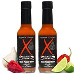 Elijah's Xtreme Ghost Pepper Hot Sauce, Handcrafted Award Winning Blend of Ghost Peppers, Habanero Garlic & Lime, Extreme Heat & Flavor (5 oz) (2-Pack) (Xtreme Ghost Pepper & Habanero)