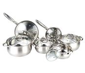 12-Piece Stainless Steel Cookware Set with Glass Lid