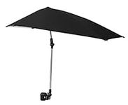 Sport-Brella Versa-Brella SPF 50+ Adjustable Umbrella with Universal Clamp, Black