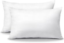 OTOSTAR Pack of 2 Throw Pillow Inserts, 12 x 20 Cushion Inner Soft Fluffy Plump Stuffer Cushion Pads White Decorative Pillow Inserts