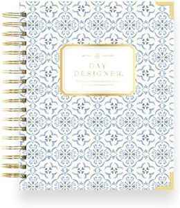 Day Designer 2024-2025 Daily Planner, July 2024 - June 2025, 7.4x9.5 Page Size, Daily Casa Bella Glossy Laminated Cover (Casa Bella)