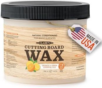 Cutting Board Butcher Block Wax - Restaurant Size 32oz - Made with Natural Beeswax, Carnauba Wax and Enriched with Orange & Lemon Extracts - For Kitchen Countertops, Natural Wood, Bamboo, Bowls
