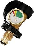 Roastove Universal Fit POL Propane Tank Adapter with Gauge,Converts POL to QCC1 / Type 1, Propane Tank Gauge, Level Indicator, Gas Pressure Meter for RV Camper, Cylinder, BBQ Gas Grill, Heater