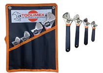 TOOLIMEX Adjustable Wrench Set Combo Foldable Tool Kit 4 Pc