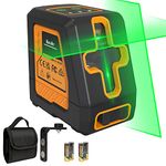 Bauihr Laser Level Self Leveling - 100ft/30m Green Cross Line Laser Level, 3 Modules with 2 Laser Heads Horizontal & Vertical Cross Line, 360° Magnetic Bracket, Carry Bag and Batteries