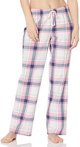 Amazon Essentials Women's Flannel Sleep Pant (Available in Plus Size), Pink White Large Plaid