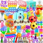 73Pcs Fidget Toys Pack, Party Favors Gifts for Kids Adults, Autism Sensory Toy, Carnival Classroom Rewards Prizes, Goodie Bag Stuffers, Loot Bags, Filler Toys