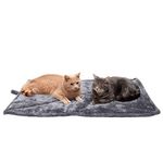 Furhaven Pet Dog Bed Heating Pad | ThermaNAP Quilted Faux Fur Insulated Thermal Self-Warming Pet Bed Pad for Dogs & Cats, Gray, Large