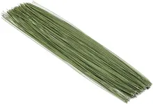 200 Pieces 19 Gauge Dark Green Floral Stem Wire for DIY Crafts, 16 in Paper Wrapped Wire for Artificial Flower Arrangements