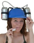 Fairly Odd Novelties Beer Soda Guzzler Helmet Drinking Party Hat, Blue