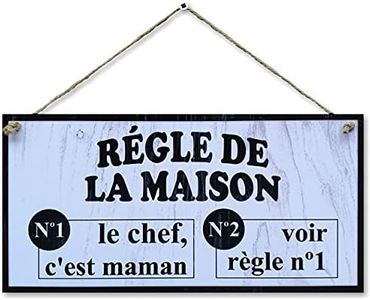 CARISPIBET Règles de la maison | enseignes décoratives plaque décoratif de maison décoration d'interieur 15 x 30 cm