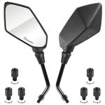 Evermotor Universal Motorcycle Mirrors with M8 M10 Clockwise and Counter Clockwise Threaded Bolts E-Mark Certified for ATV Scooter Cruiser