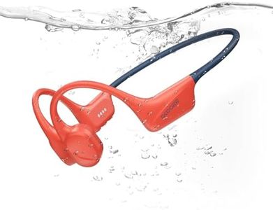 DOOGEE Bone Conduction Headphones, IP68 Waterproof Swimming Open Earphones Bluetooth 5.4 Wireless Headphones, 7H Battery Life Sport Headphone Dual Modes for Swimming, Running, Cycling (RED)