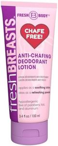 Fresh Body Fresh Breasts Anti Chafing Deodorant Lotion to Powder, 3.4oz - Anti Chafe Cream Whole Body Deodorant for Women, Inner Thighs & Areas that Sweat, No Talc, Aluminum and Fragrance