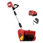 Cordless Snow Shovel Compatible with Milwaukee 18V Battery, 12” Brushless Snow Blower Electric Snow Thrower, Adjustable Front Handle & Deflector (w/ 4.0 Ah Battery & 4.0 Quick Charger)