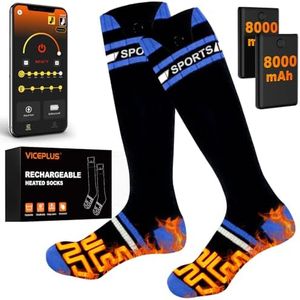8000mAh Heated Socks for Men Women with App Control, Large-capacity Rechargeable Battery, 360° Heating Warming, Electric Winter Socks, Foot Sole Heating, Foot Warmer for Skiing,Hiking,Hunting,Outdoor