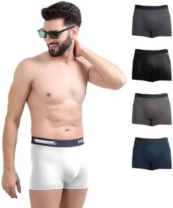 Freecultr Men's Underwear Anti Bacterial Micromodal Airsoft Trunk - Non Itch No Chaffing Sweat Proof - Ash Grey,Cloud White,Prussian Blue,Pot Black,Smoke Grey Size XL Pack 5