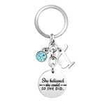 Inspirational Gift Key Chains "She Believe She Could So She Did"Encourage Key Rings for Her Women Girls Sister BFF Best Friends Bestie Colleague Graduation Birthday Christmas Anniversary Key Chain (T)