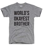 DirtyRagz Men's World's Okayest Brother T-Shirt XL Heather Grey