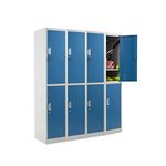 Racking Solutions 4 x 2 Door Metal Storage Lockers, Blue Free Next Working Day Delivery