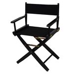 American Trails Extra-Wide Premium 18"-Classic Height Director's Chair Black Frame with Black Canvas