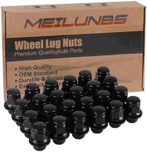 MEILUNBS 24PCS M12x1.5 Lug Nuts Black Mag Style, Fits Toyota Camry, Avalon, Highlander, Prius, Sienna, Lexus IS300, LFA, CT200h - Compatible with 5 & 6 Lug Wheels - 13/16" (21mm) Hex