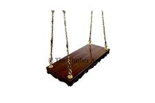 The Timber Art 2 Seater Deepali'S Brass Teakwood Swing 4Ft X 21Inch , Indoor Swing , Outdoor Hanging Swing Set, Jhula For Home Garden, 200 Kg For Home, Swinging For Fun, Jhula