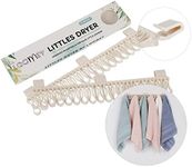 Loomey Laundry Dryer Clips, Perfect for Socks, Underwear, Small and Baby Clothes Nappy, Bibs, Sturdy Gripping Slip Resistant Clothesline Hanger, Plastic pegs for Washing line (2X17 Pins) - Cream