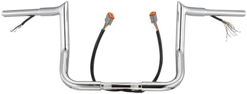 Prewired 10 Inch Handlebar Meathook Ape Hangers for Harley 1996-2006 Electra Glide/Street Glide 1.25" Fat Bagger Bar, Chrome