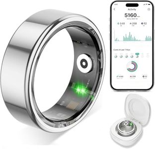 TYUIOL Smart Ring for Women Men,Fitness Tracker Ring with Heart Rate, Sleep Monitoring, Blood Oxygen, Step Counting for iOS and Android, No Subscription Fee,Waterproof(Silver, 8)