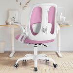 Razzor Office Chair, Ergonomic Computer Desk Chair with 2D Lumbar Support and Flip-up Arms, Swivel Breathable Mesh Task Chair with Adjustable Height for Home Office (2203, Pink)