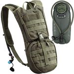 KAMUI Hydration Backpack with 3L- Capacity Bladder - Military Tactical Rucksack for Trail Running, Hiking, Cycling, Camping (Green)