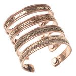 HindCraft Copper Adjustable Kada Bracelet For Men & Women Adjustable Cuff Bracelet Ideal Gift For Him & Her Set Of 4