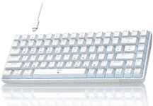 TMKB T84SE Gaming Keyboard, 75% Layout Mechanical Keyboard, 84 Keys Blue LED Backlit USB C Wired Charging Mode, Applicable to Mac/Win/Linux Programs -Blue Switch