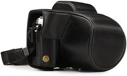 MegaGear Olympus OM-D E-M10 Mark III (14-42mm) Ever Ready Leather Camera Case and Strap, with Battery Access - Black - MG1345