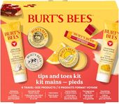 Burt's Bees Tips and Toes Kit, 6 Products, Lip Balm, Almond Milk Hand Cream, Hand Salve, Honey and Grapeseed Hand Cream, Cuticle Cream & Foot Cream, Travel Size, Stocking Stuffer, Christmas Gift