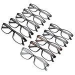 Unisex Reading Glasses, Spectacles Eyeglasses, Classic Style Black Frame, Inexpensive Value Readers, Set of Cheap Glasses for Reading (+2.00)