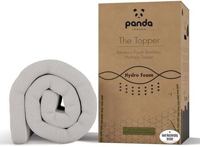 Panda Bamboo Mattress Topper 5cm Thick - Hypoallergenic, Orthopaedic Support, Cooling HydroFoam, UK King