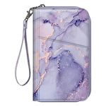 Fintie Family Passport Holder Wallet, RFID Blocking Travel Document Organizer Clutch Bag Credit Cards Case for Women Men, Lilac Marble