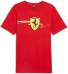 PUMA Men's Ferrari Race Big Shield Tee, Rosso Corsa