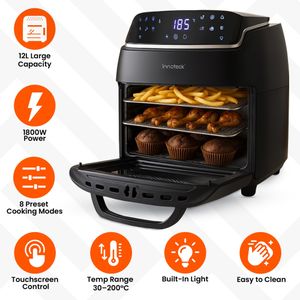 Innoteck 12L Digital Air Fryer Oven – Multifunctional Countertop Cooker