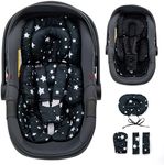 THE KENKYO Infant Insert with Extra Headrest, Adjustable Baby Car Seat Head Support with Shoulder Pads Set, Breathable Air Mesh Car Seat Insert for Newborn