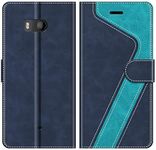 MOBESV Mobile Phone Case for HTC U11 Leather Flip Case for HTC U11 Mobile Phone Cases Blue