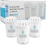 PH001 3-Pack Alkaline Water Filter Cartridges – Replacement Cartridge for Invigorated Water Jug – Water Purifier, Filtration System for Pure Drinking Water – 96 Gallon Capacity