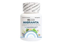 Leewell Migranta Ayurvedic Migraine & Headache Relief Products | Helps frequency, Severity of migraine attacks | Sensitivity to light and sound Support aid | Feverfew, Butterbur, Ginger, Rosemary, Amla, Ashwagandha -60 capsules